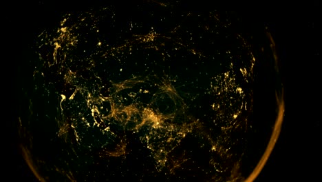 conexiones de fibra óptica en el hemisferio oriental.