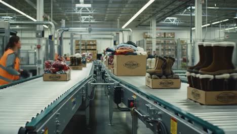 efficient warehouse operations: automated conveyor sorting of apparel and footwear for streamlined logistics management