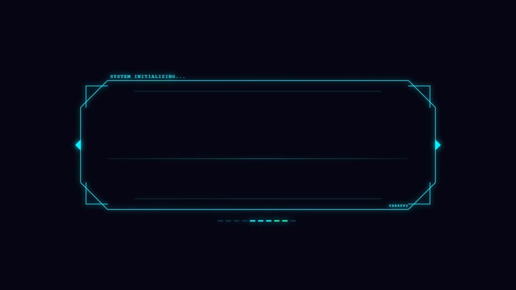 Futuristic Digital HUD Interface Frame with System Initializing Text
