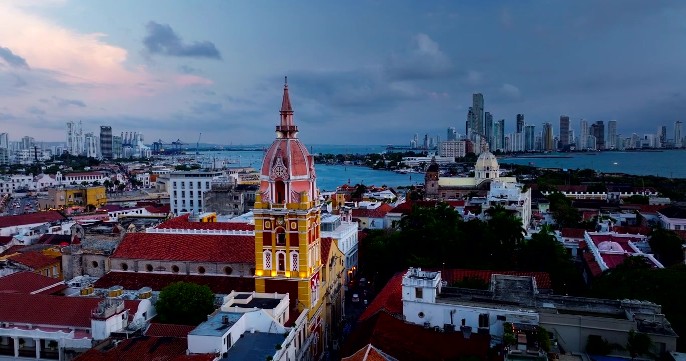 Catedral de Santa Catalina de Alejandría em Cartagena, Colômbia, vista aérea