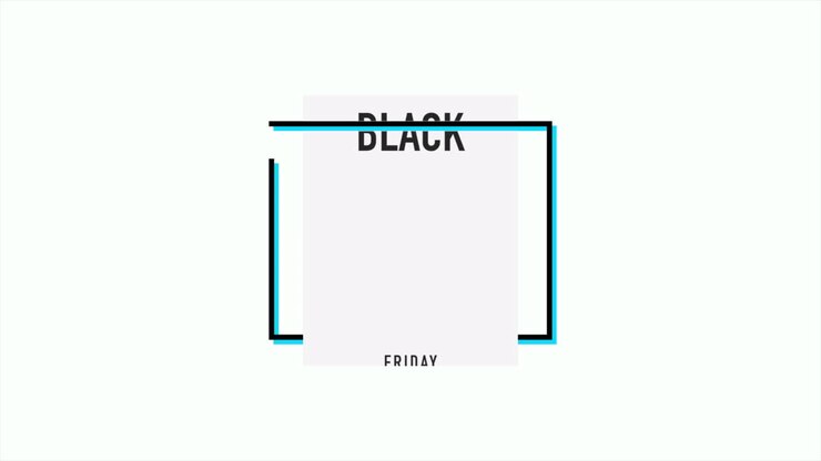 Black Friday in blue frame on white modern gradient