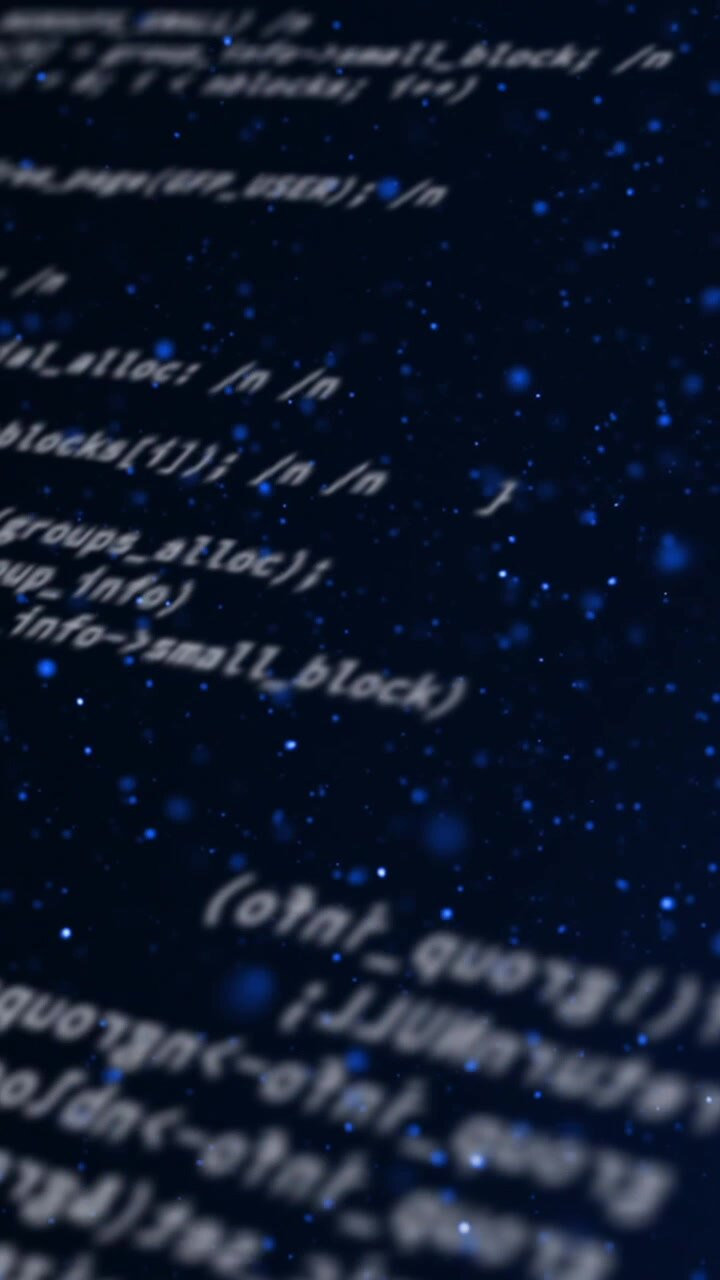 Animation der Datenverarbeitung über blauen Lichtpunkten