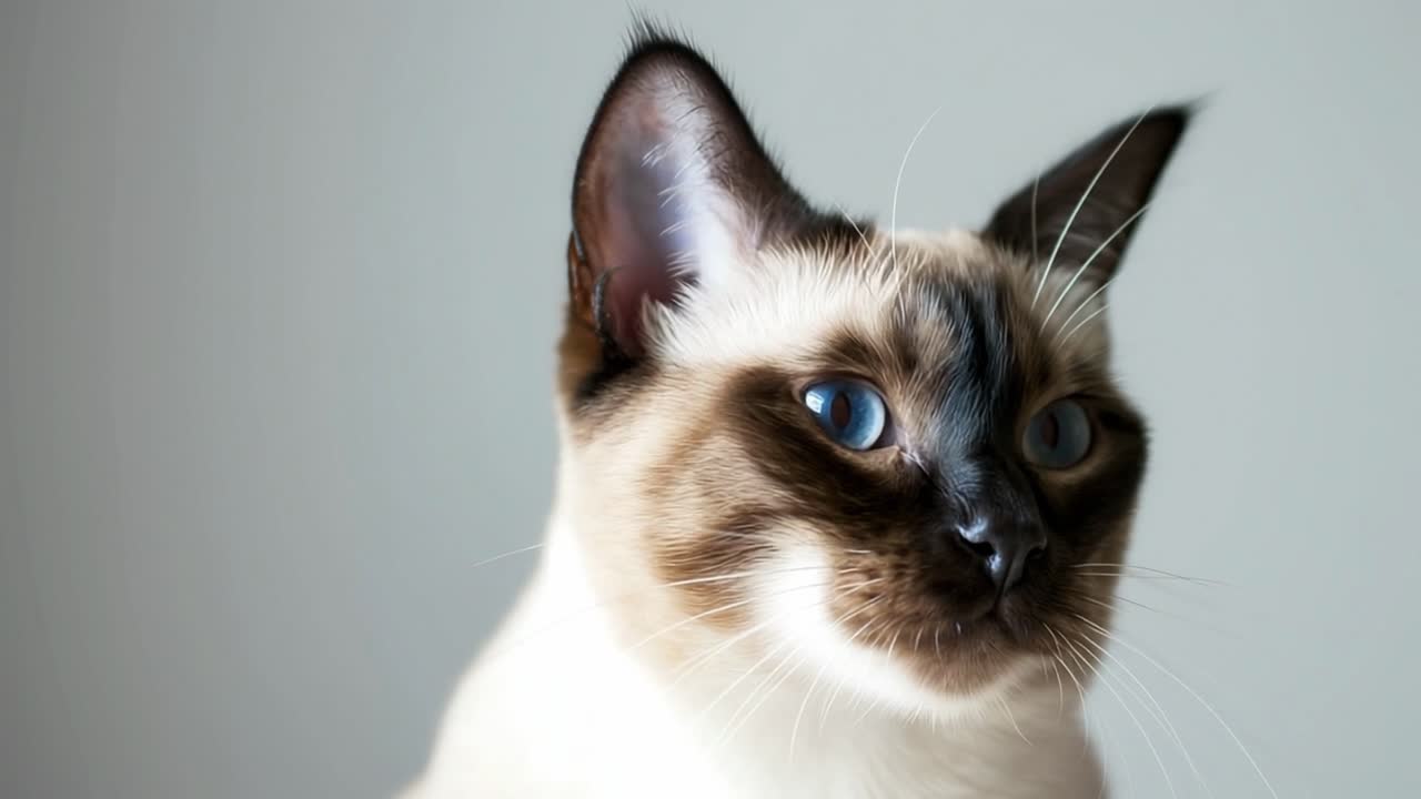 Un bellissimo ritratto di un gatto siamese