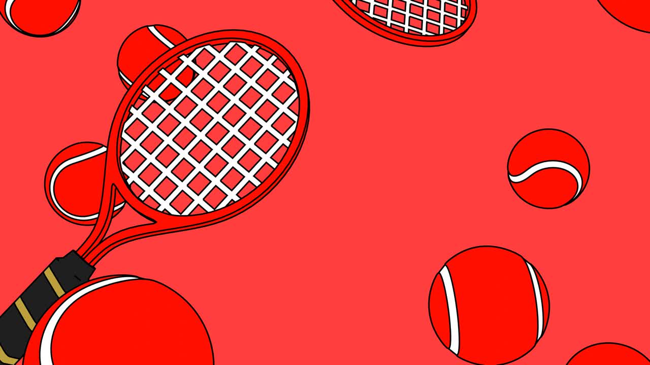 은 배경에 은 테니스 공과 테니스 래켓을 그렸습니다.