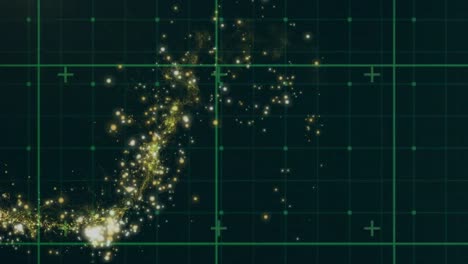 animación de estrella fugaz sobre el procesamiento de datos en fondo negro.