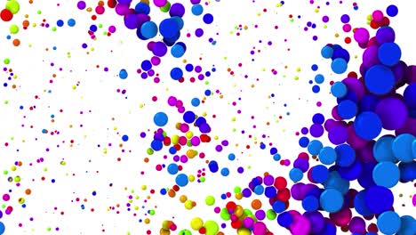 fondo colorido simple con partículas alegres. fondo creativo abstracto sin costuras en bucle de 4k, hermosos círculos multicolores como burbujas de pintura o gotas de tinte. luma mate como canal alfa.