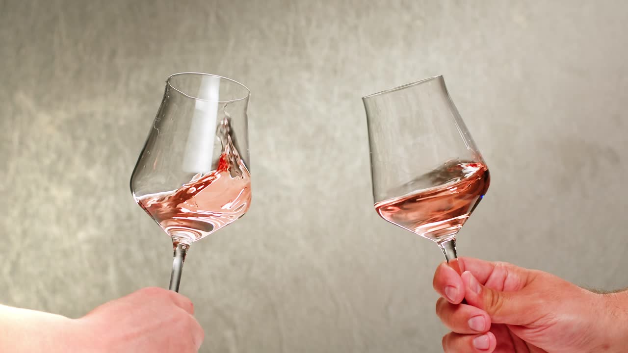 Rose Orange or white wine bottle and glass against a sunset in a peaceful vineyard, pouring of ecological natural wine.