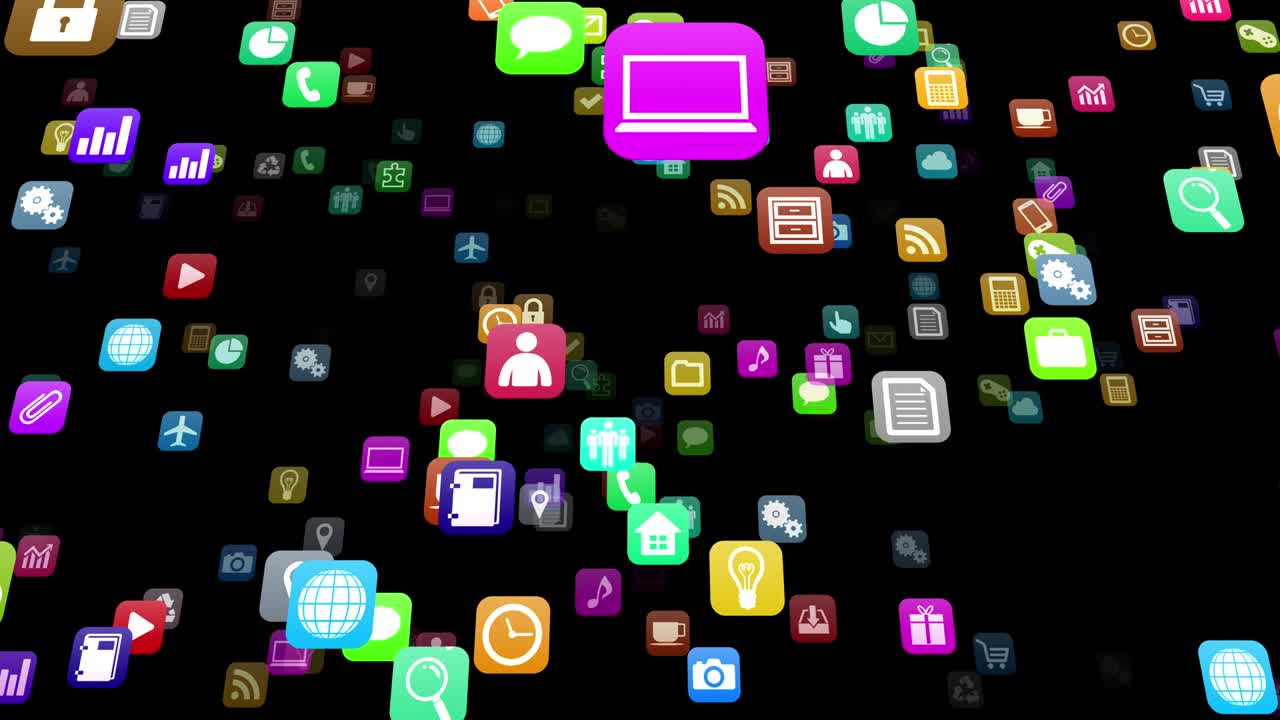 значок технологии сетевой символ цифровые устройства на фоне интернета