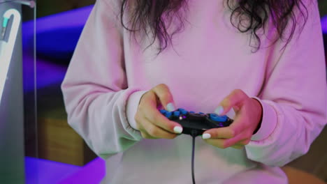 woman playing video games