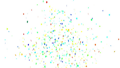 animación de confeti colorido que cae sobre un fondo blanco