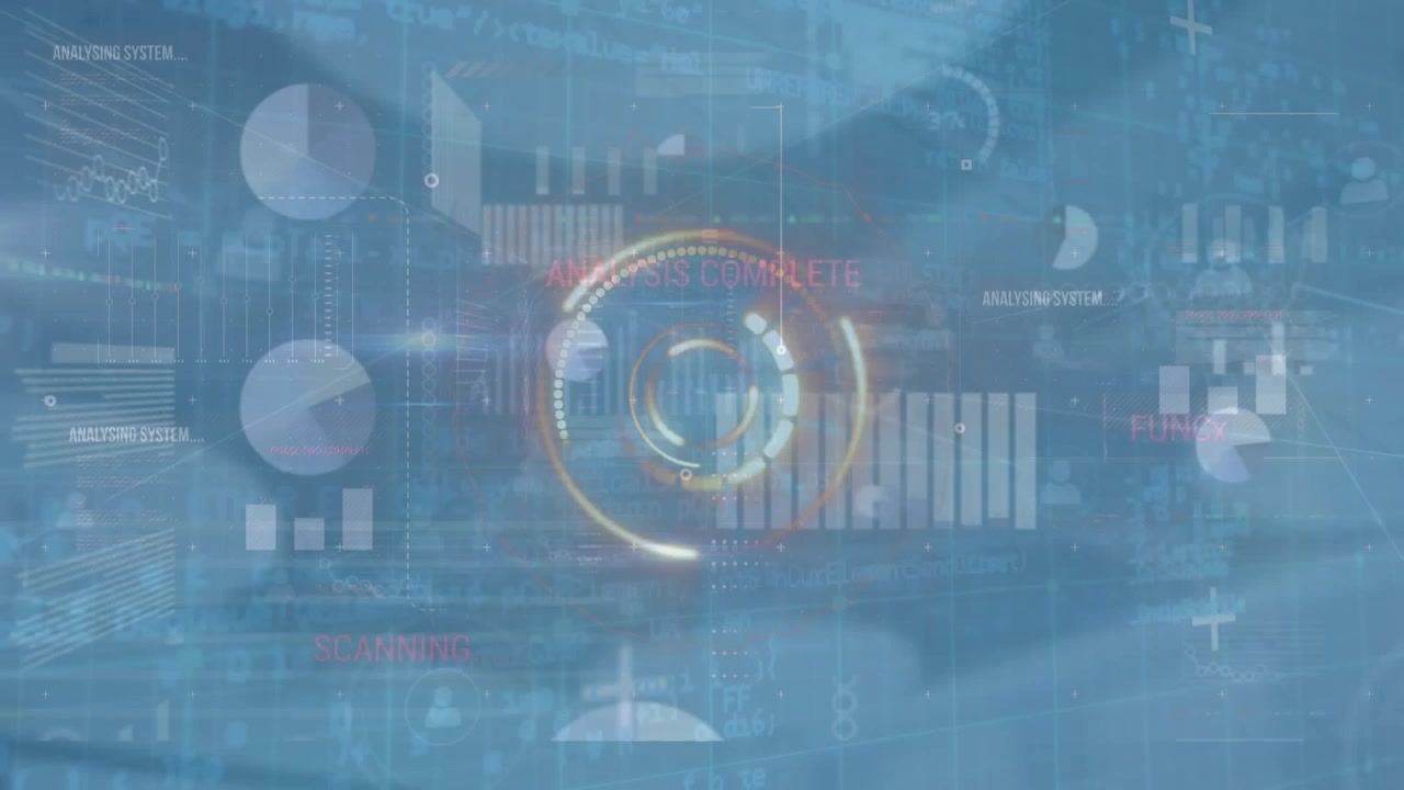 Animation of data processing over server room