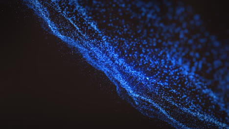 animación de ondas azules de puntos sobre un fondo negro