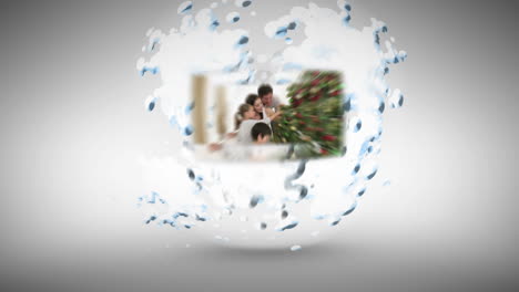 animaciones navideñas sobre familias que decoran un árbol