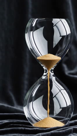 hourglass on black velvet