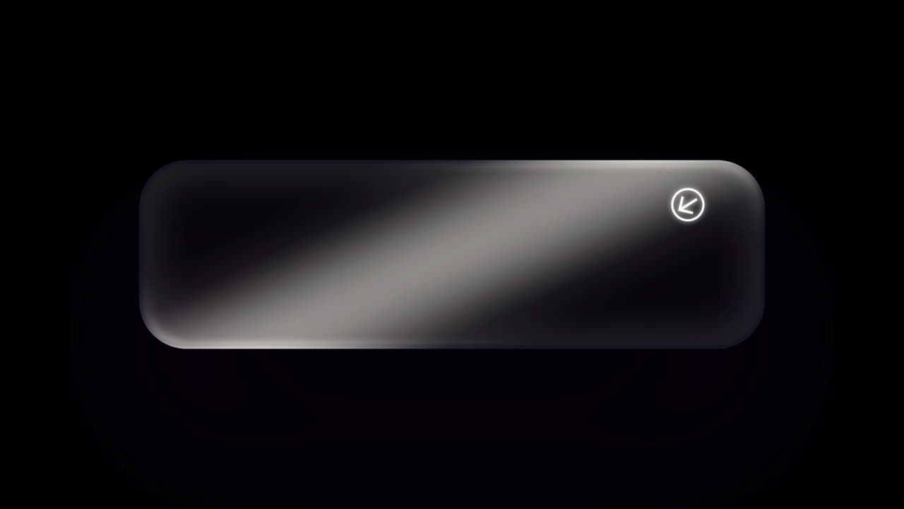 Pulsante di interfaccia animato e luminoso con icona di freccia sinistra.