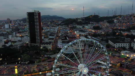 a drone shot in the city of guayaquil, ecuador