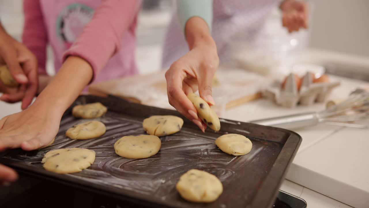 Baking cookies with family