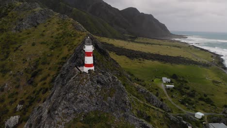 iconic cape palliser lighthouse located in new zealand