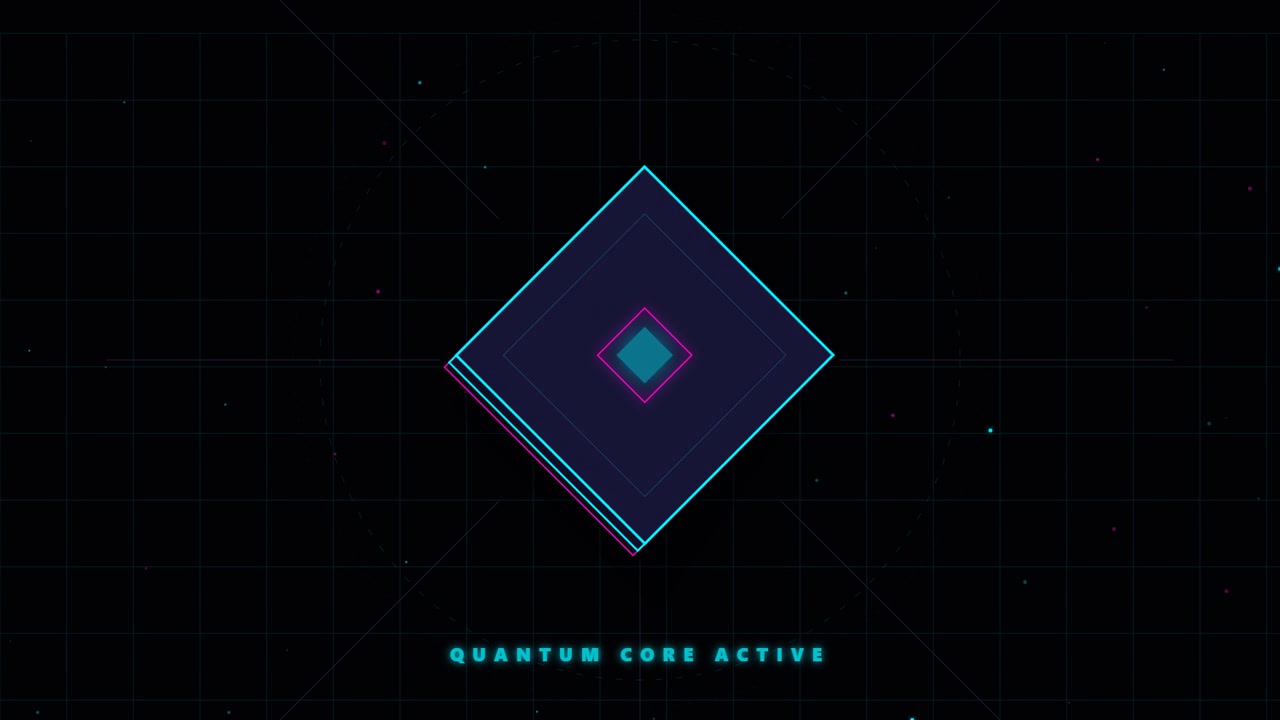 Futuristic Quantum Core Active Digital Interface Animation