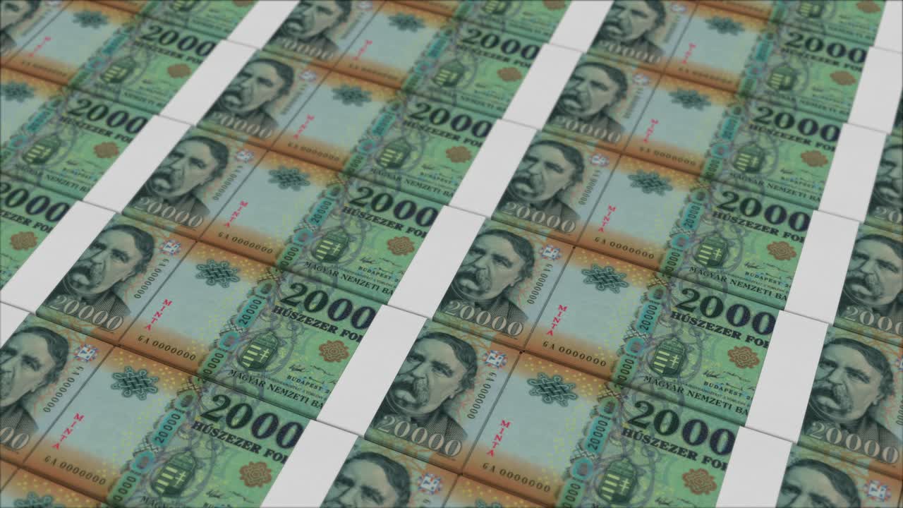 billetes de 20000 forints húngaros impresos por una prensa de dinero