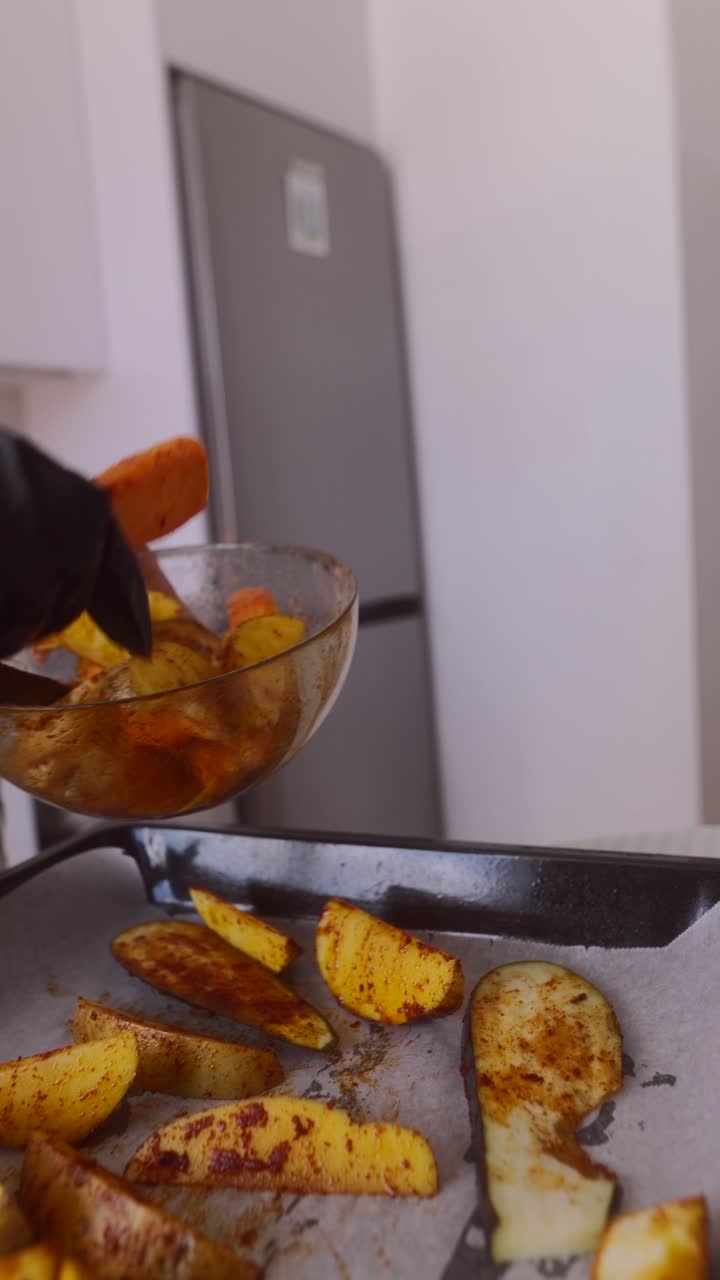 preparación de verduras asadas