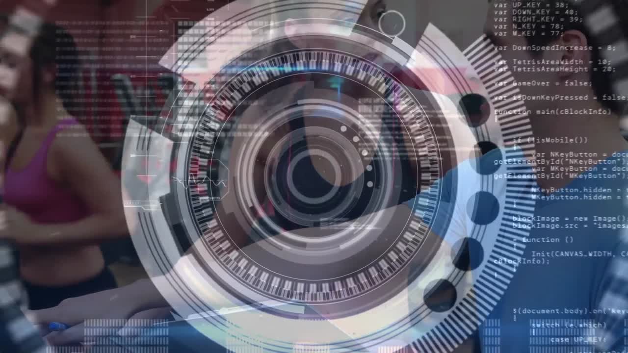 animación de la exploración del alcance sobre las personas que hacen ejercicio