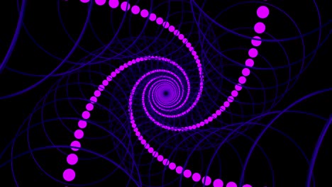 espiral púrpura abstracta con puntos rosados