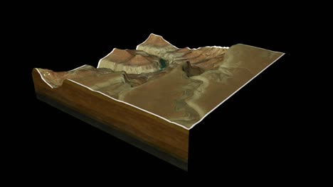 el gran cañón de arizona mapa 3d render 360 grados animación de bucle