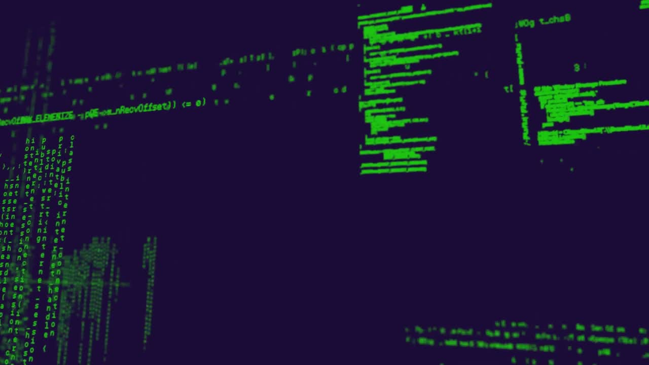 검은색 배경에 데이터 처리의 애니메이션