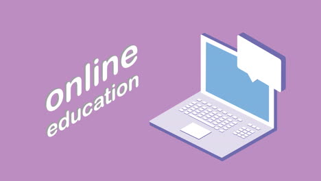 education online technology with laptop