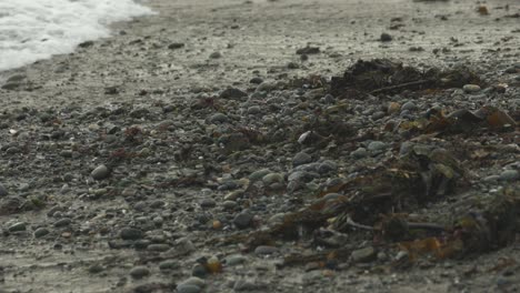 telephoto footage of a pacific ocean oregon beach on a cloudy day