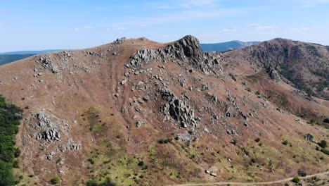 historical rock formations on macin mountains national park in romania