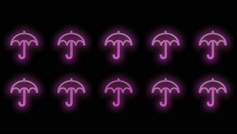 Pink-umbrella-pattern-with-neon-light