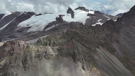 aerial drone view of vinicunca winikunka montaña de siete colores rainbow mountain andes mountains peru