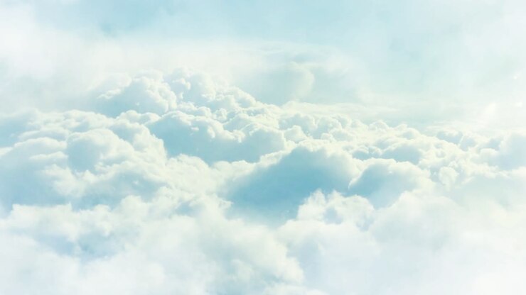 Cumulus clouds, thick clouds in a clear sky