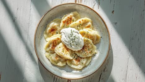 Delicious Homemade Dumplings with Sour Cream