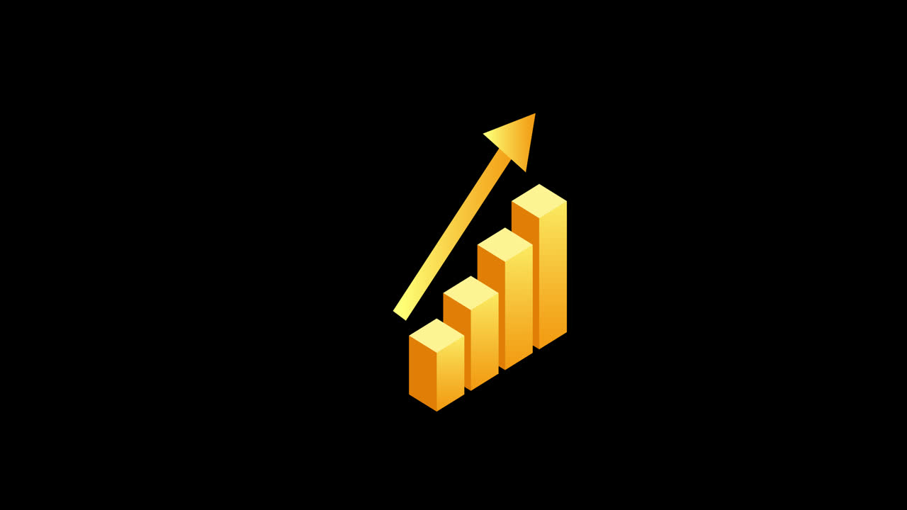 Premium stock video - Uptrend line graph chart rising animation loop ...