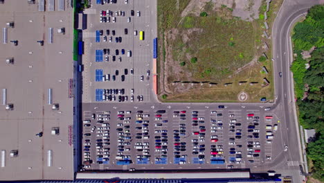 parking near the store view from the drone