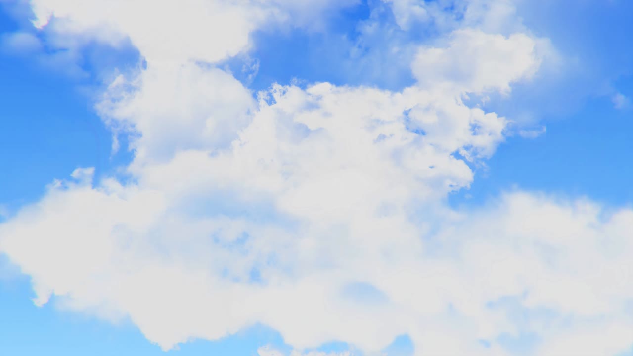 구름과 함께 아름다운 파란 하늘 루프 애니메이션 배경 녹색 화면