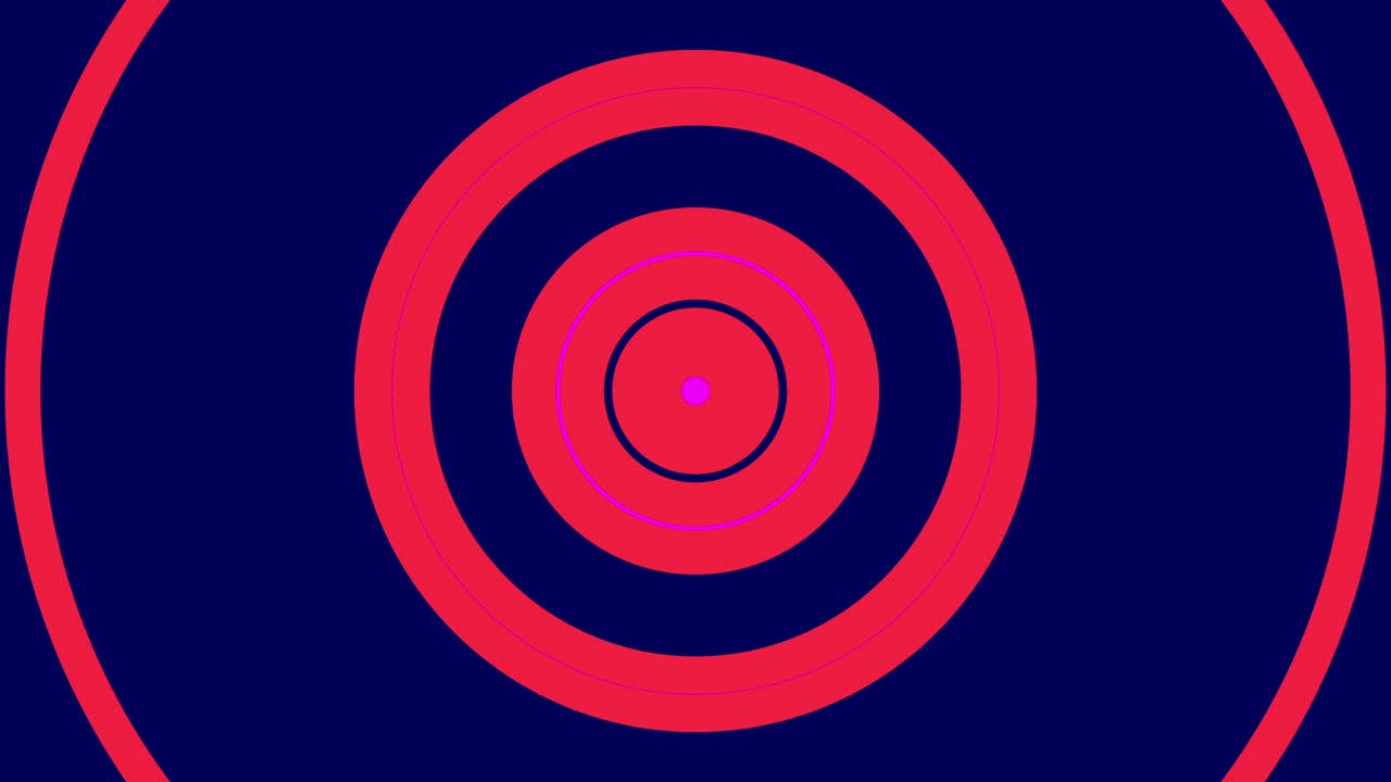 animación de fondo en bucle con círculos concéntricos naranjas que se mueven desde el centro. video de stock movimiento borroso, gráfico por computadora, espiral, resolución 4k, círculo abstracto a círculo