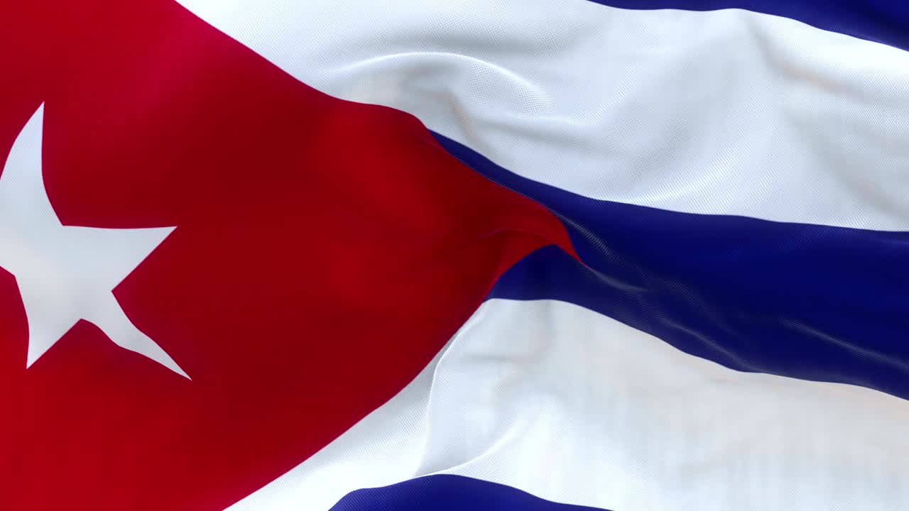 Bandiera di Cuba a schermo intero che sventola lentamente