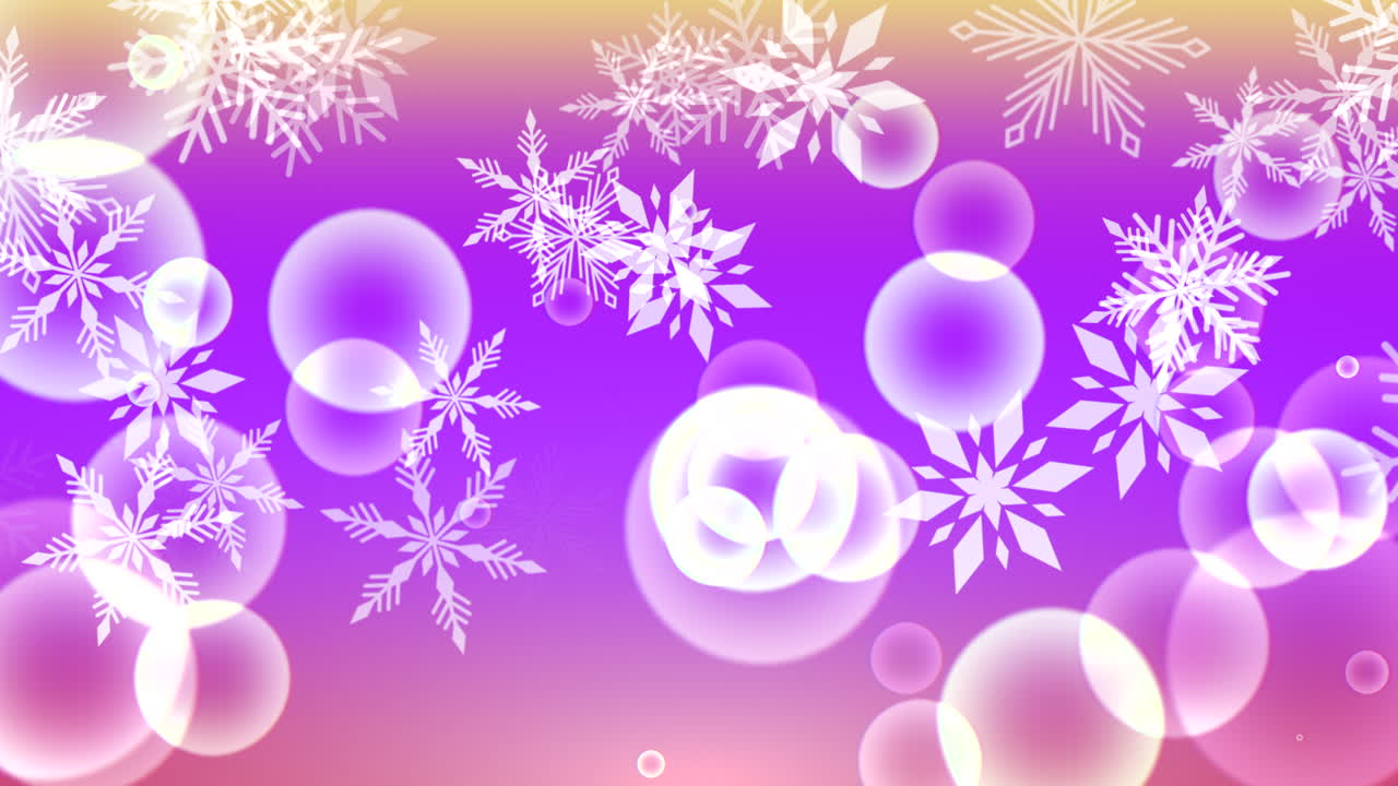 분홍색과 보라색 배경에 기발한 눈송이 원