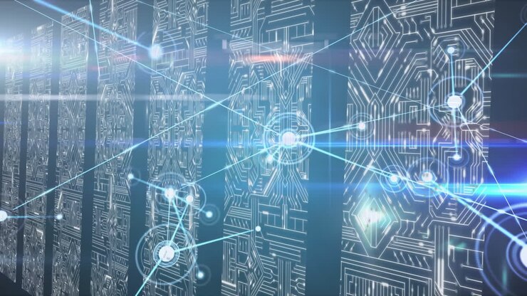 Animation of connections with computer processors