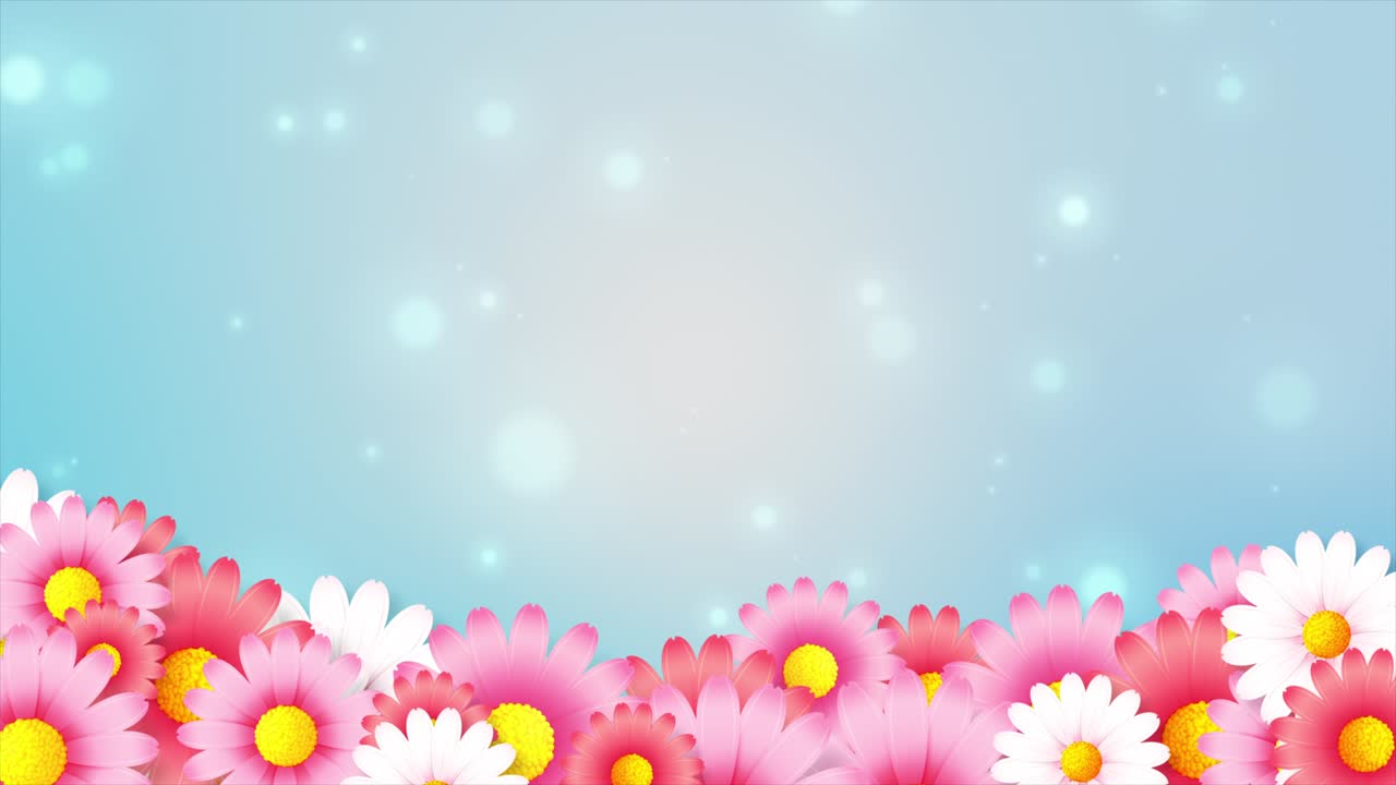 animación de fondo abstracta de la hermosa rotación de flores y la floración