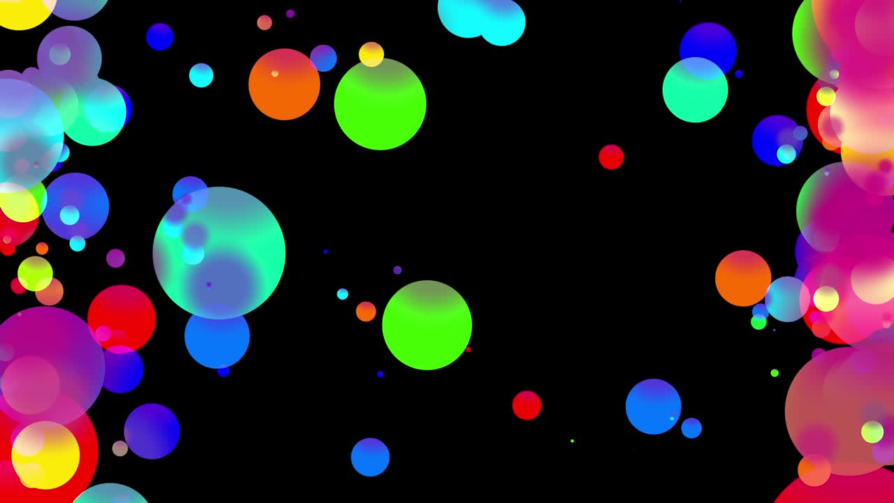 2d 플래트 스타일의 아름다운 다채로운 공을 가진 4k 루프 무결한 추상적인 배경은 기름에 페인트 거품처럼 부드럽게 움직입니다.