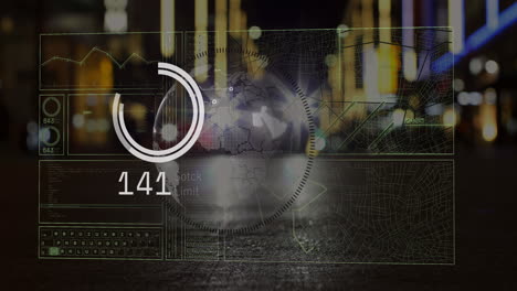 animación del globo y procesamiento de datos sobre el tráfico vial en la ciudad
