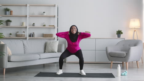 muslim woman doing at-home workout