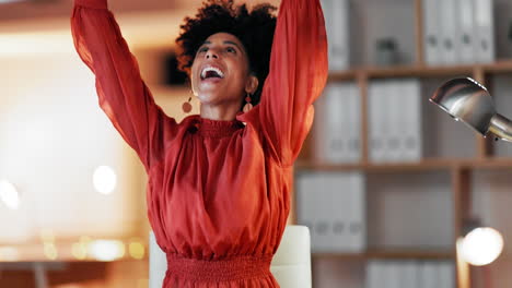 business, success and woman throwing paper
