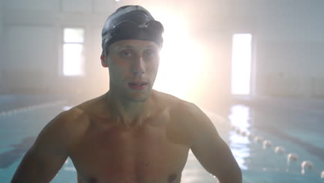 swimmer in a swimming pool