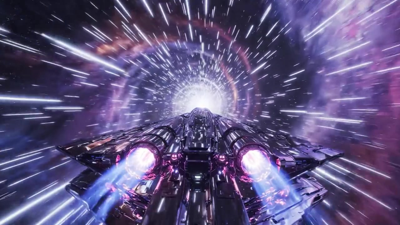 Un viaggio mozzafiato attraverso un wormhole cosmico: Esplorando i misteri dei viaggi spaziali e delle astronavi avanzate in un universo infinito.